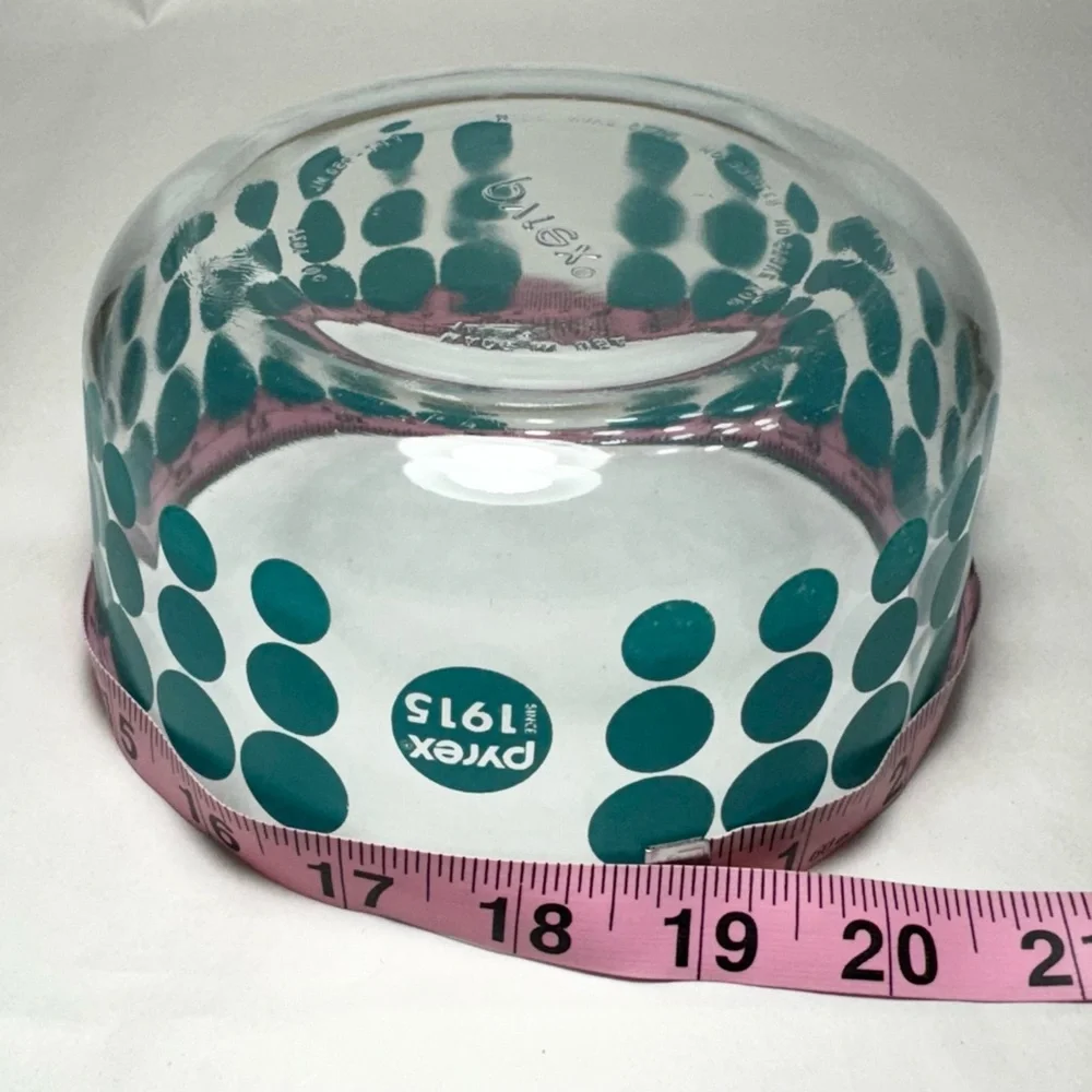 Pyrex 100th Anniversary Limited Edition 1 Qt Retro Blue Dot Glass Storage Dish